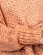 Morgan Relaxed Fit Crew Neck Jumper in Salmon