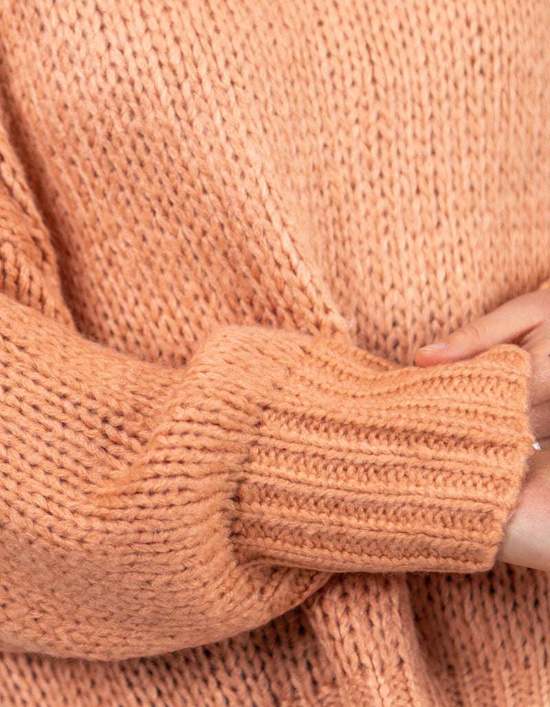 Morgan Relaxed Fit Crew Neck Jumper in Salmon