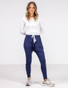 Kiera Cotton Jogger Pant in Navy