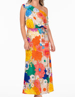 Fargo One Shoulder Midaxi Dress in Multi Floral