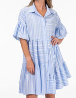 Coventry Relaxed Fit Panel Dress in Blue Stripe