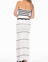 York Thin Strap Panel Knit Dress in White/Black