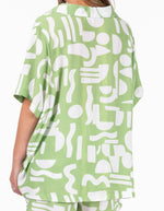 Coco Elastic Waist Shorts in Green Print