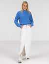 Avalon Denim Maxi Skirt with Split Hem in White