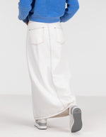 Avalon Denim Maxi Skirt with Split Hem in White