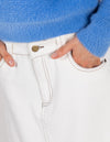 Avalon Denim Maxi Skirt with Split Hem in White