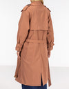 Brooke Oversized Long Trench Coat in Clay
