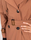 Brooke Oversized Long Trench Coat in Clay