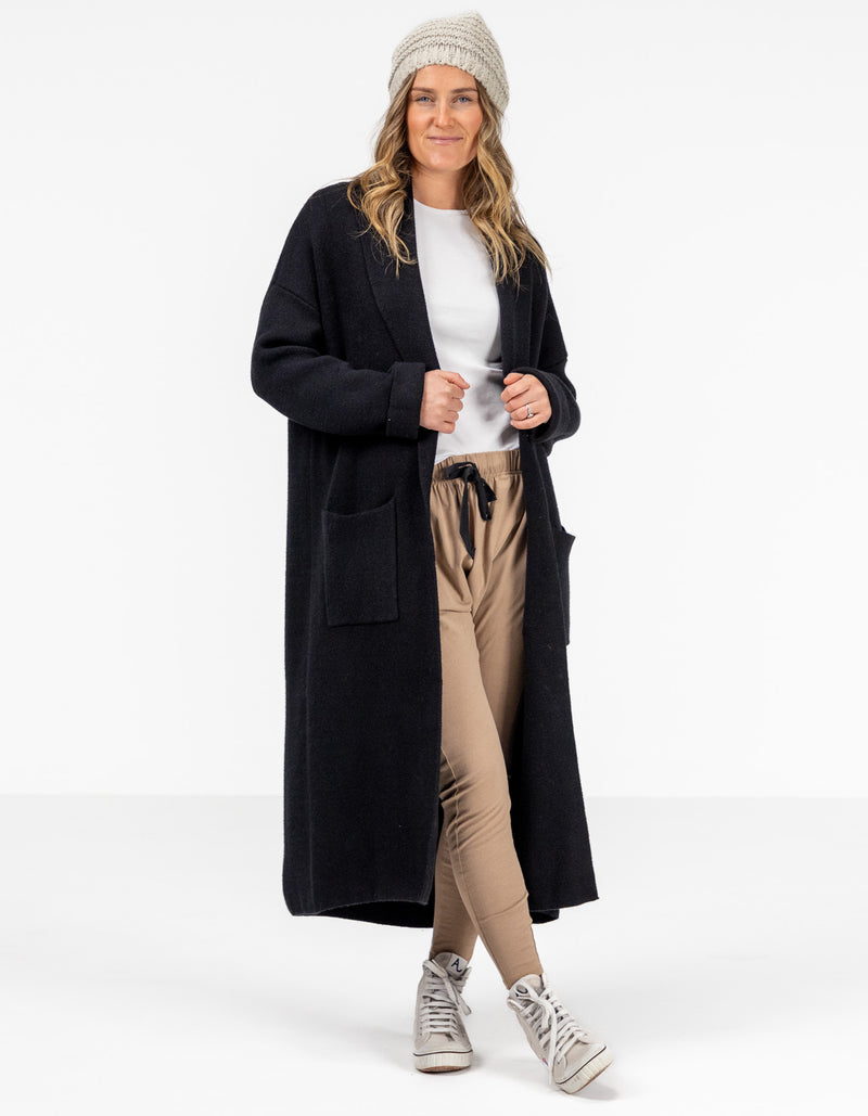 Cedar Edge to Edge Coatigan in Black