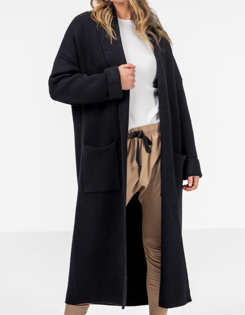 Cedar Edge to Edge Coatigan in Black