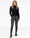 Jesse Fitted Rib Knit Jumper in Black