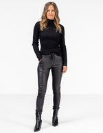 Jesse Fitted Rib Knit Jumper in Black