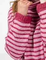 Monika Oversize Knit Jumper in Pink Stripe