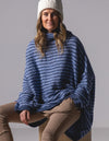 Monika Oversize Knit Jumper in Blue Stripe