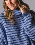 Monika Oversize Knit Jumper in Blue Stripe