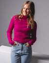 Jesse Fitted Rib Knit Jumper in Fuchsia