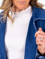 Echo Long Denim Trench in Dark Blue