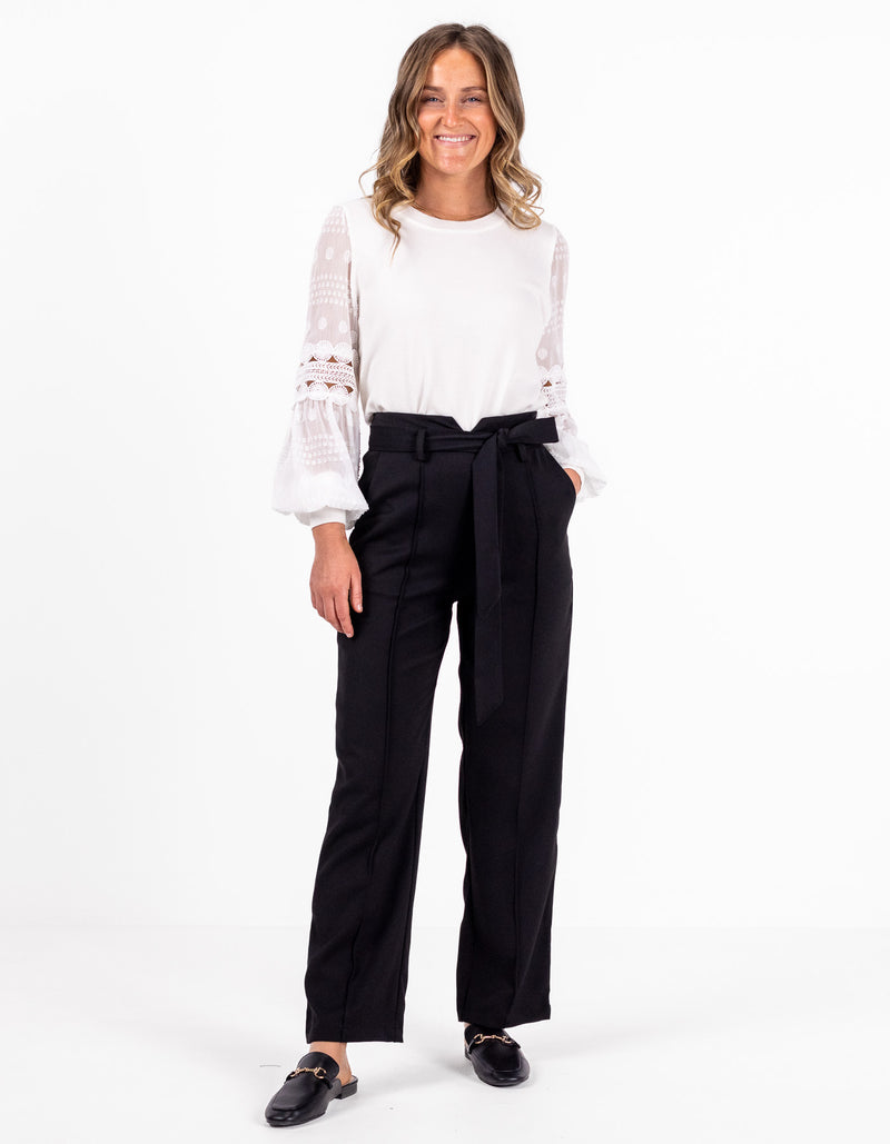 Prudence Front Seam Pants in Black