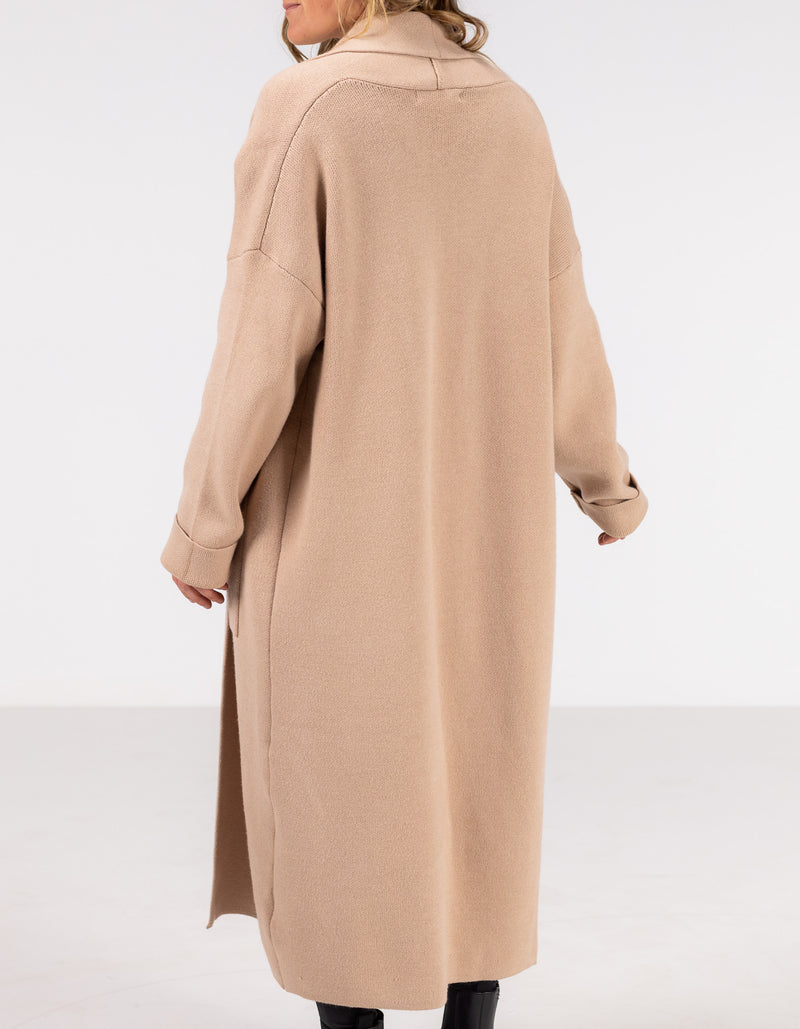 Cedar Edge to Edge Coatigan in Beige