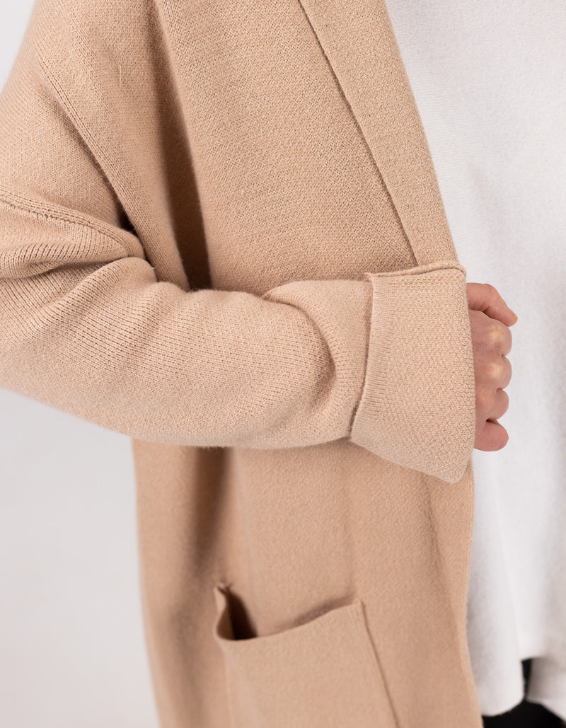 Cedar Edge to Edge Coatigan in Beige