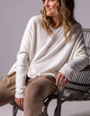 Agnes V Neck Oversize Knit Jumper in White