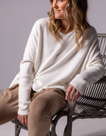 Agnes V Neck Oversize Knit Jumper in White