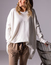 Agnes V Neck Oversize Knit Jumper in White