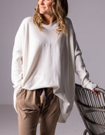 Agnes V Neck Oversize Knit Jumper in White