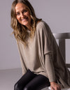 Willow Cotton Knit Jumper in Taupe