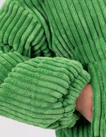 Lottie Zip Up Puffer Jacket in Leaf Green Cord
