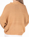 Alisha Crew Neck Texture Knit Jumper in Camel