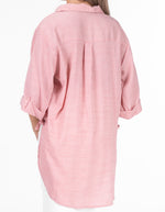 Flinders Oversize Button Down Shirt in Pink Stripe