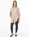 Hawthorn Oversize Button Down Shirt in Beige