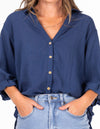 Hawthorn Oversize Button Down Shirt in Navy