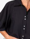 Xavi Double Collar Shirt in Black