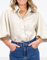 Xavi Double Collar Shirt in Stone