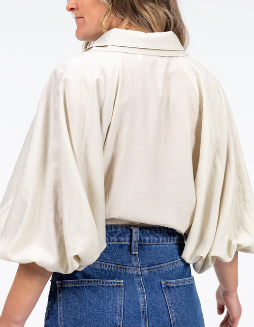 Xavi Double Collar Shirt in Stone