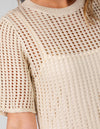 Sorrel Short Sleeve Maxi Knit Dress in Cream