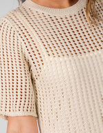 Sorrel Short Sleeve Maxi Knit Dress in Cream