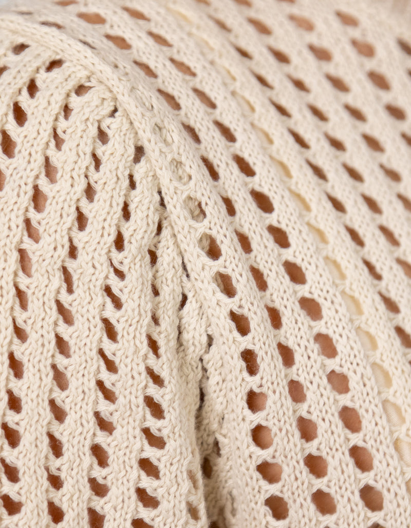 Sorrel Short Sleeve Maxi Knit Dress in Cream
