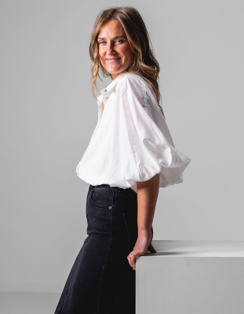 Xavi Double Collar Shirt in White