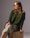 Willow Cotton Knit Jumper in Khaki