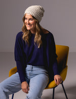 Willow Cotton Knit Jumper in Navy