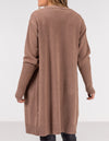 Chelsea Edge to Edge Cardigan with Pockets in Mauve