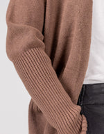 Chelsea Edge to Edge Cardigan with Pockets in Mauve