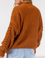 Jossy Cable Knit Jumper in Rust