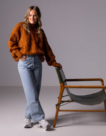 Jossy Cable Knit Jumper in Rust