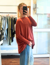 Willow Cotton Knit Jumper in Burnt Orange