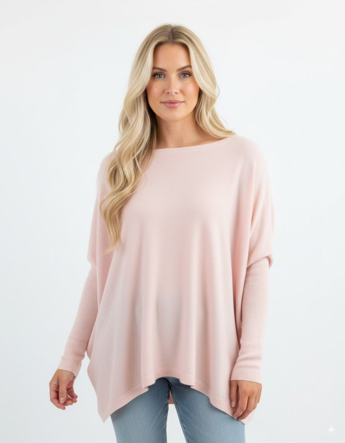 Willow Cotton Knit Jumper in Soft Pink