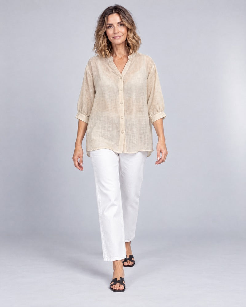 Brook Beige Relaxed Fit Shirt